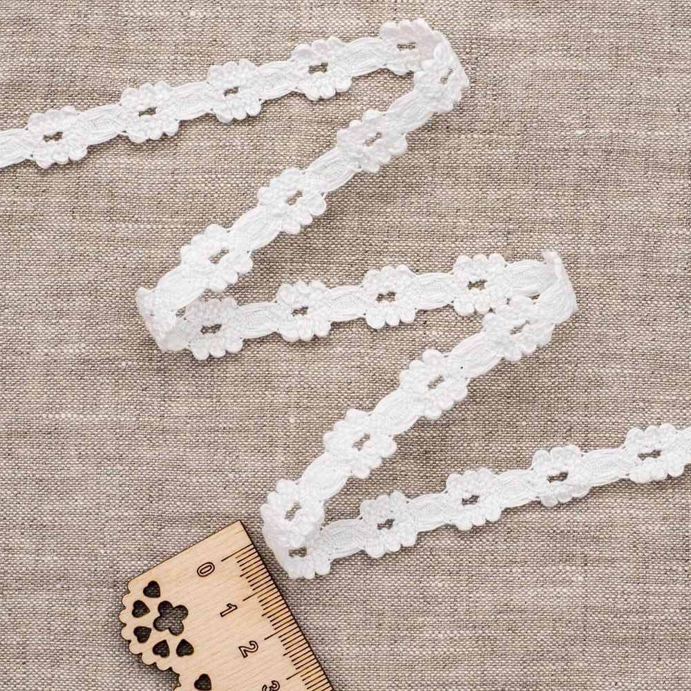 Кружево вязаное (тесьма) 15 мм белый, 5 м