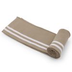 Подвяз (довяз) трикотажный 7.5х80 см, однослойный в полоску, бежевый цв.101/белый