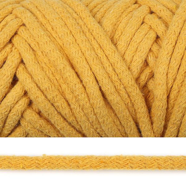 Шнур круглый х/б ⌀8.0 мм / 50 метров, с наполнителем, 1302 горчичный