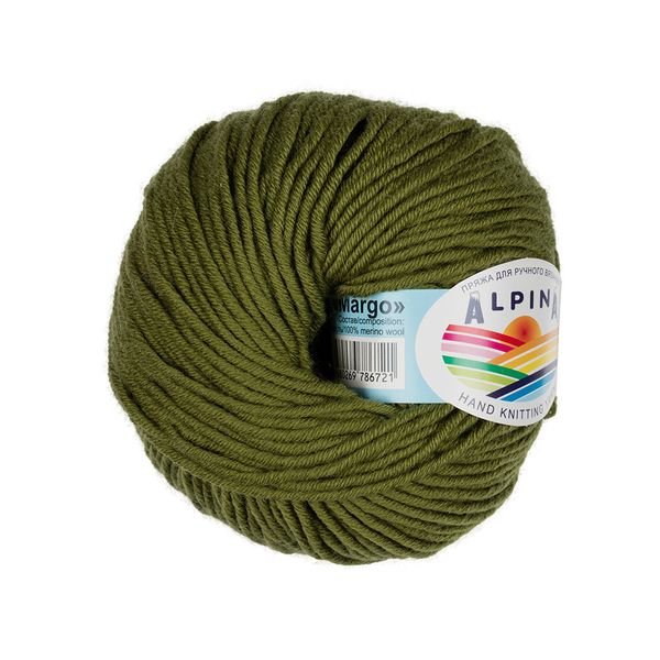 Пряжа Alpina Margo / уп.10 мот. по 50г, 75м, 07 т.оливковый