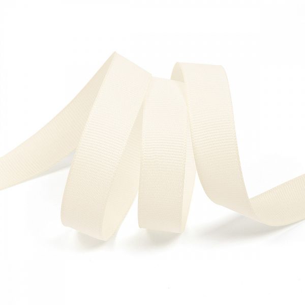 Лента репсовая (в рубчик) 15.0 мм, F102 молочный, уп. 27,4м