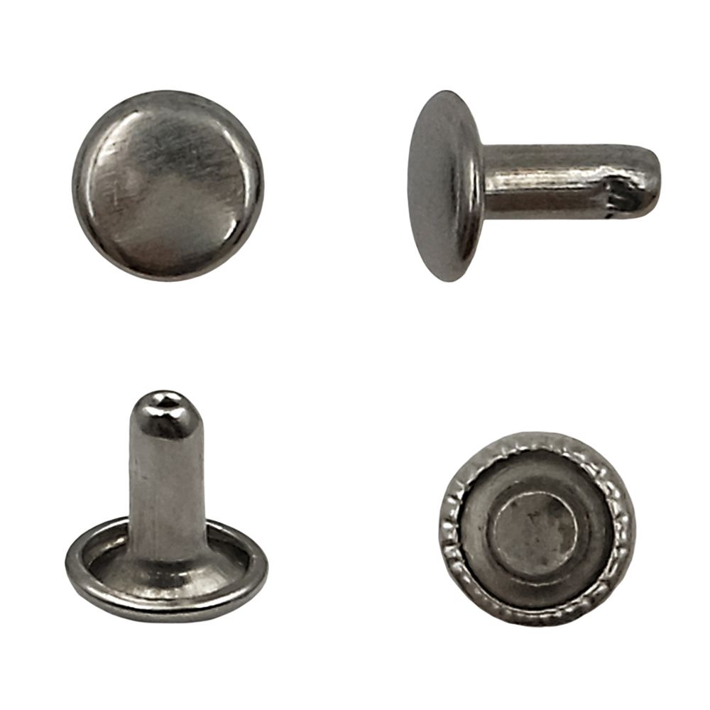 Хольнитены двухсторонние ⌀6 мм, h=6 мм, сталь, New Star №0, чер.никель, уп≈2000 шт