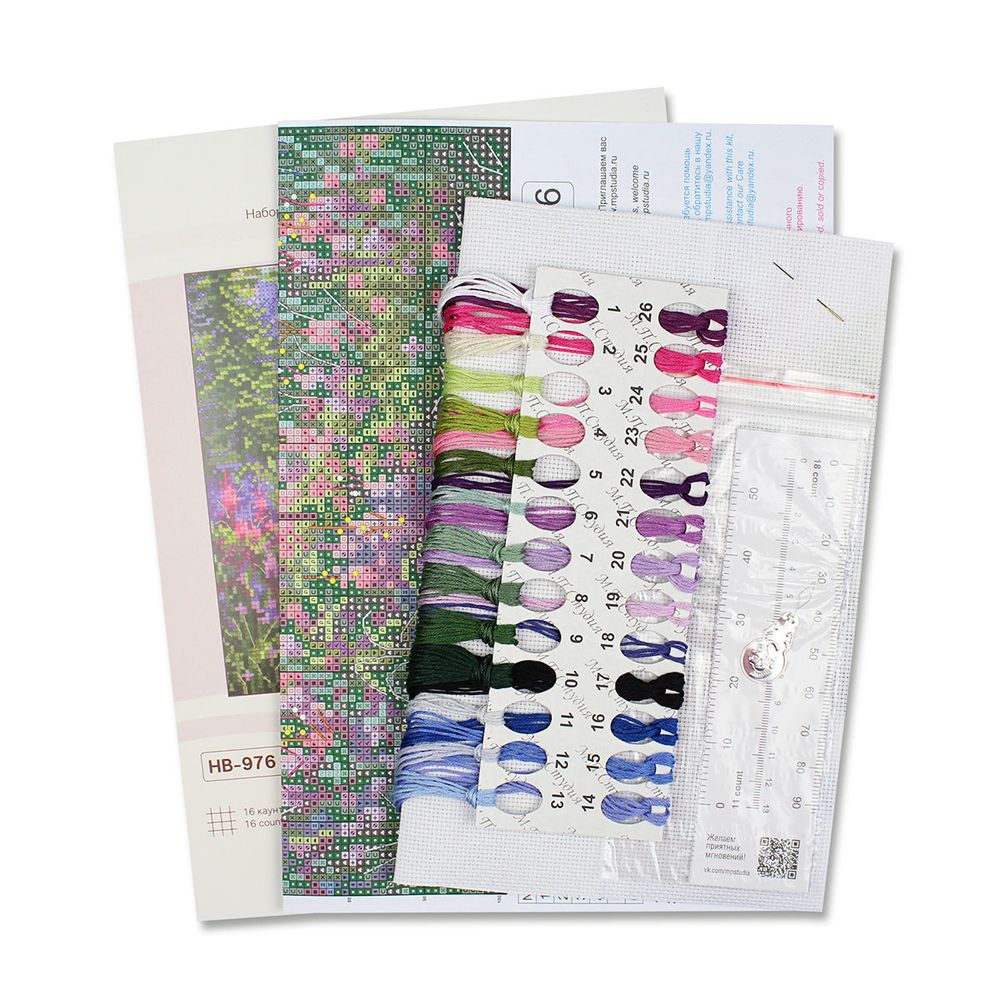 Набор для вышивания нитками МП Студия, Туманное утро 16х16см