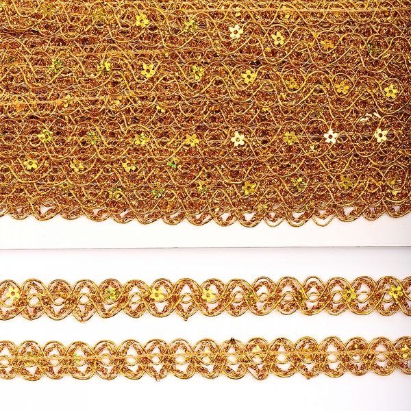 Тесьма отделочная 15 мм / 13.71 метров, TBY 903 цв.золото