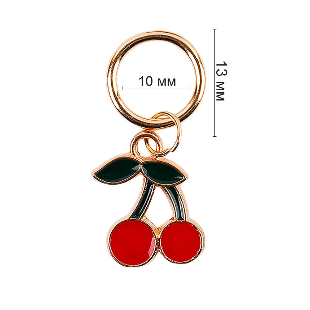 Кольца маркировочные металл, 6 шт, №03 с подвесками фрукты, Gamma MKK-06