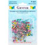 Булавки портновские 30 мм, шарики, сталь 12х100 шт, 07мм/30мм (ве), Gamma P-001