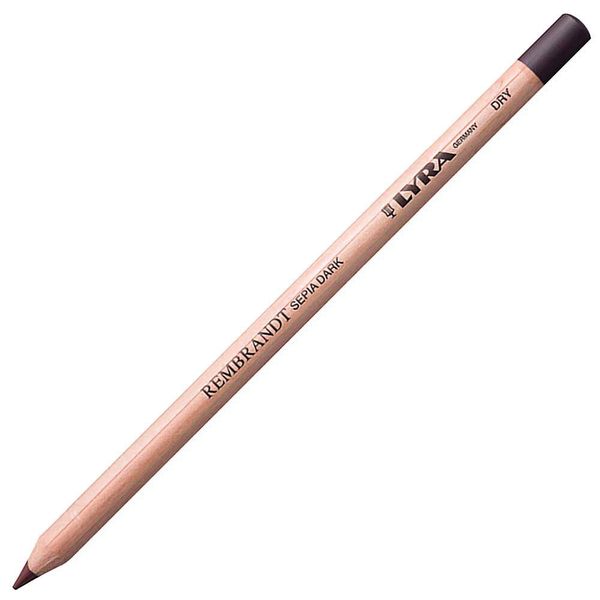 Карандаш меловой Rembrandt SEPIA DARK DRY 12 шт, темно-коричневый (обезжиренный), Lyra L2051152