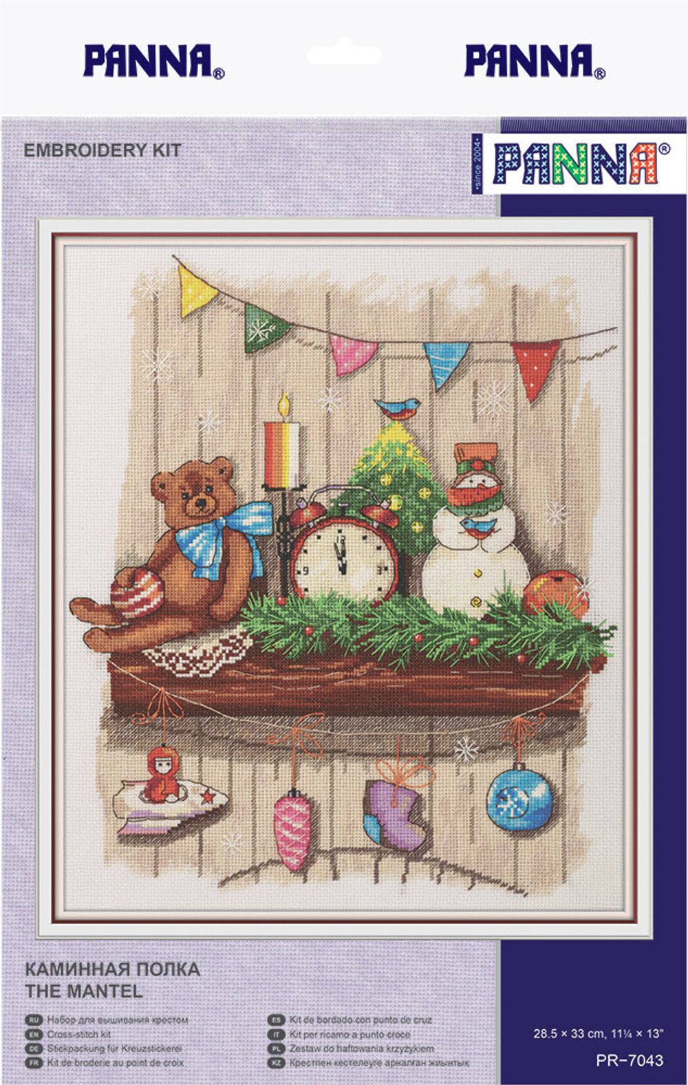 Набор для вышивания нитками Panna, Каминная полка, 28,5х33 см