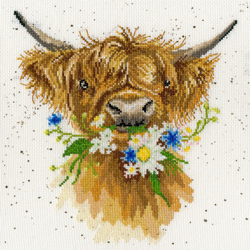 Bothy Threads, Daisy Coo (Бычок с ромашкой), 26х26 см /TOS/