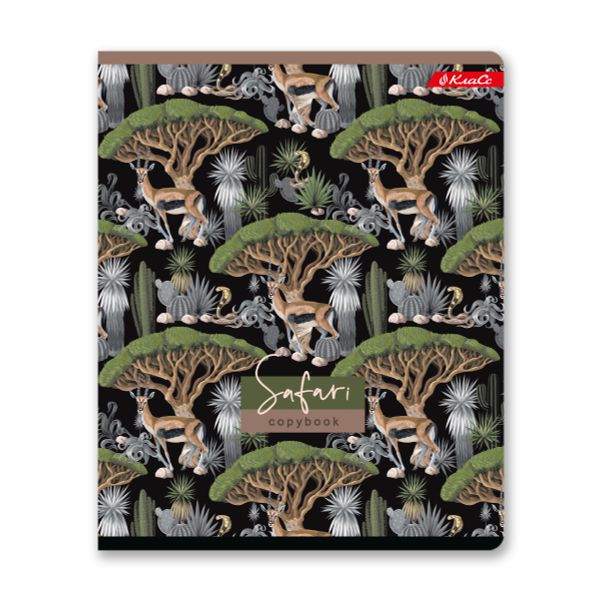 Тетрадь ученическая общая, твин лак, A5+ 48 л. на скобе, белизна 100%, 10 шт, клетка, 000335 Джунгли, Светоч 48ТСК5_8_3_1