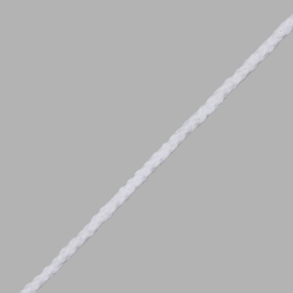 Шнур круглый х/б ⌀3.5 мм / 20 метров, (7092), 1 белый