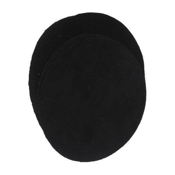 Заплатки термоклеевые из замши: овал 9.4х11.4 см - 2 шт, овал 9.9х12.7 см - 2 шт, 100% кожа, 30 черный, 5215