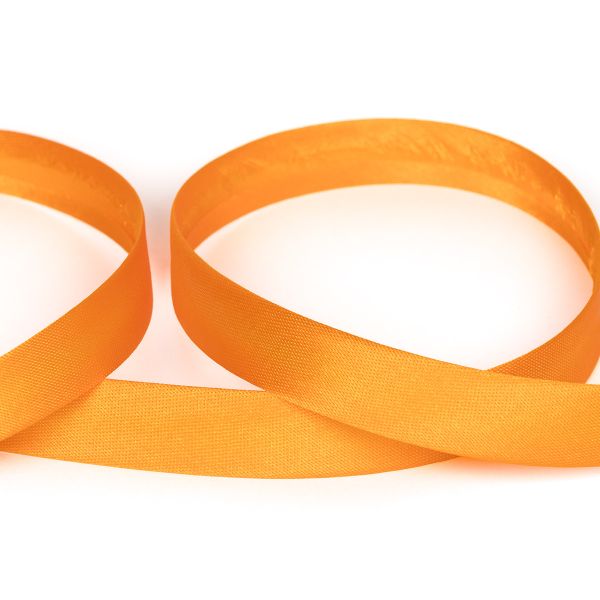 Косая бейка атласная 15 мм / 132±1 метра, В033 оранжевый, NGK-15P