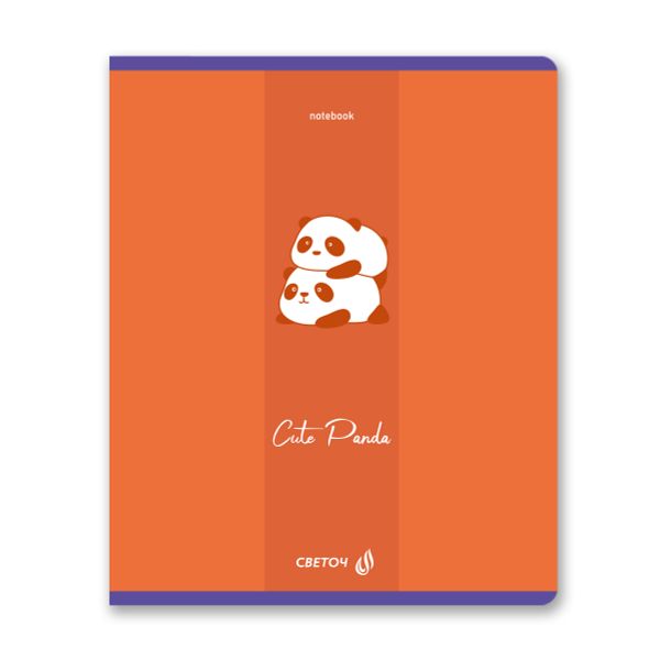 Тетрадь ученическая общая A5 60 л. на скобе 65 г/м², белизна 100% 10 шт клетка, 01518 Милая панда, Светоч Т70
