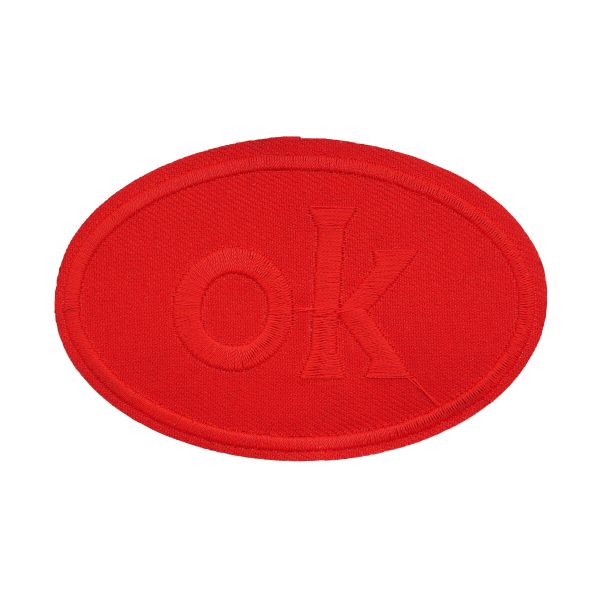 Термоаппликация овал OK 92х60мм (Red (красный)), 2 шт, LA560