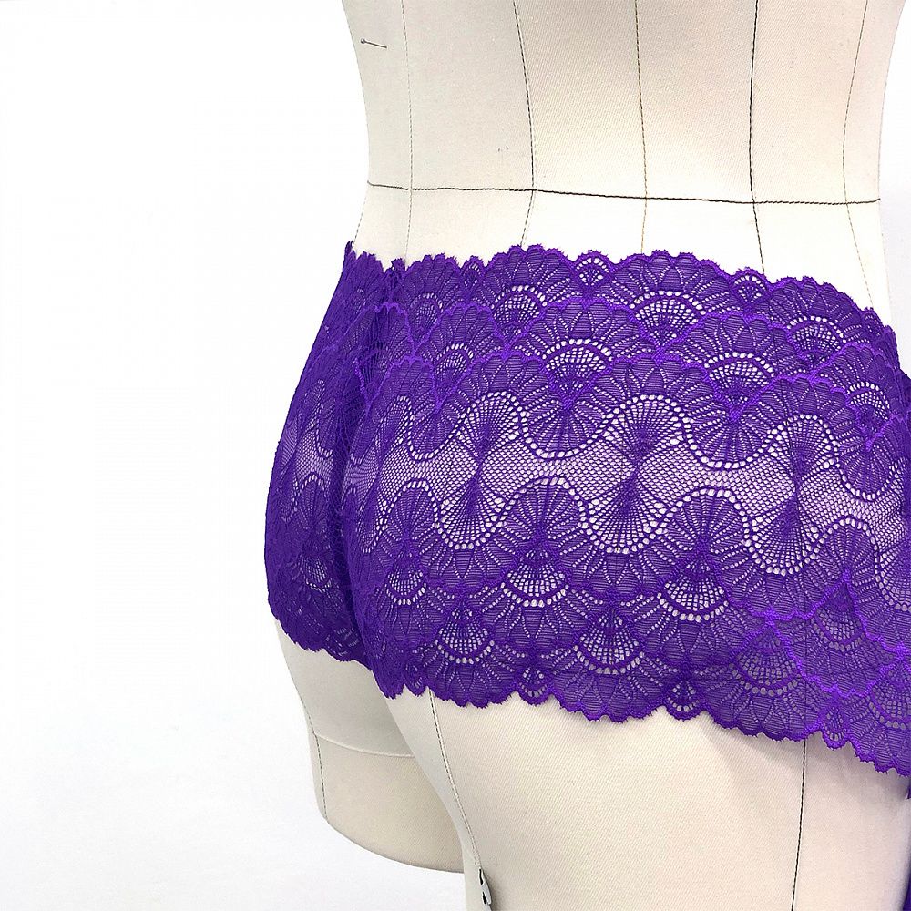 Кружево бельевое эластичное 195 мм / 3 м, 8034 цв.A0507 фиолетовый неон, Kruzhevo
