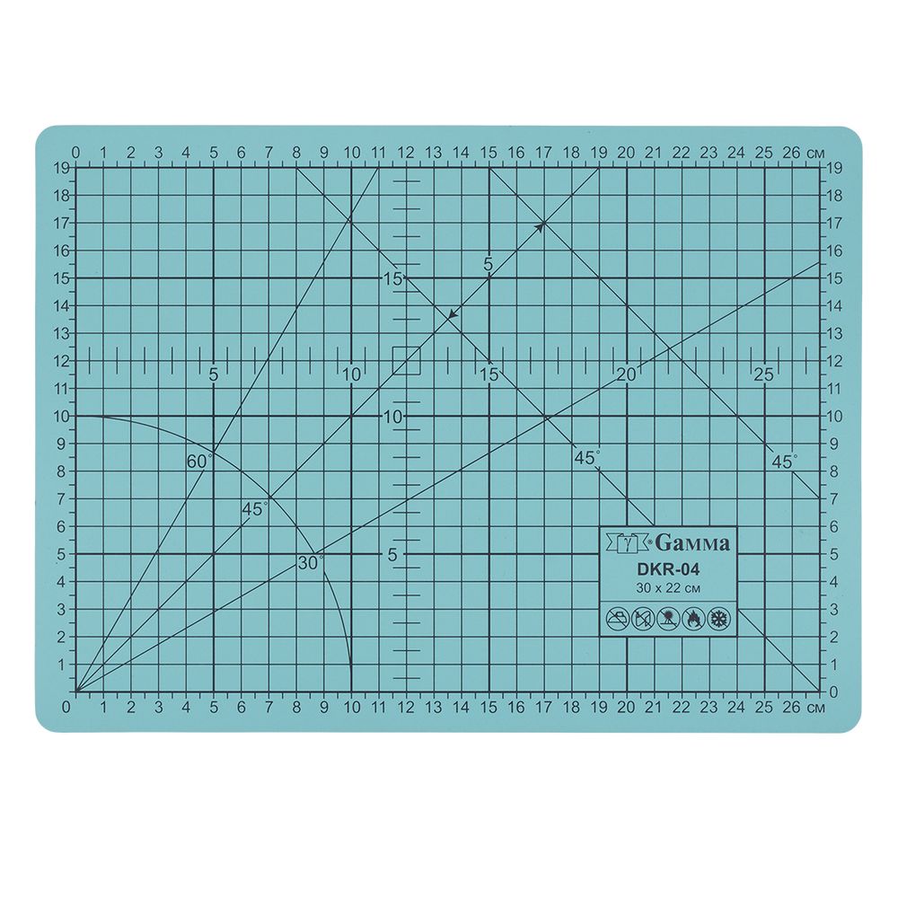 Мат для резки 2-сторонний 30х22 см, формат А4, Gamma DKR-04
