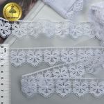 Кружево гипюр (плетёное) 30 мм, диз. 128, цв.1 белый, уп. 9 м, Kruzhevo