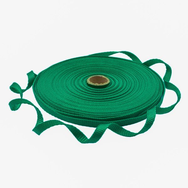 Стропа (ременная лента) 10 мм / 25 метров, толщ. 1.0 мм, [5.5 г/пог.м], 100% п/п, 54 ярко-зеленый