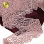 Кружево на сетке 90 мм, 40475, цв.N6615 розовая пудра уп.13.7м, Kruzhevo