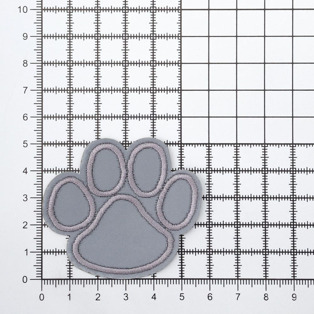 Светоотражающая термоаппликация лапка 6х5.5 см, 10шт