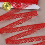 Кружево отделочное в стиле "трикотаж" 12 мм / 9.14 метров, TBY 150-2, цв.03 красный