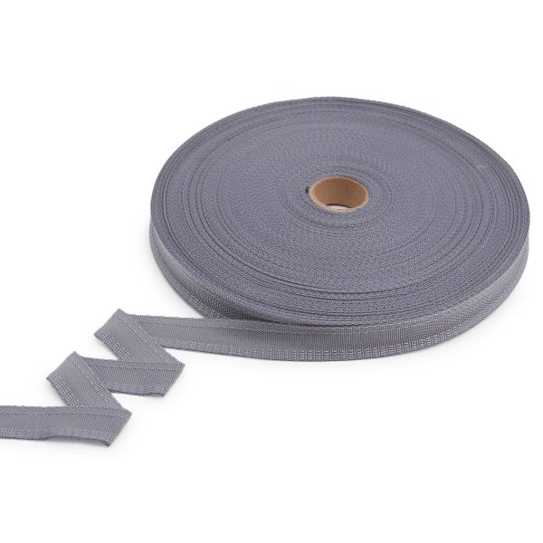 Тесьма брючная двухсторонняя 16 мм, 50 м, 3.5 г/м, св.серый