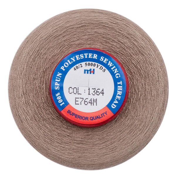 Нитки швейные Euron mH 40/2, 5000 ярд, 1364 серо-бежевый, 1 катушка