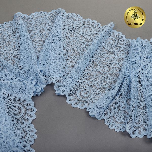Кружево бельевое эластичное 205 мм / 3 м, TBY.YSTL00839, цв.L3090 голубой, Kruzhevo