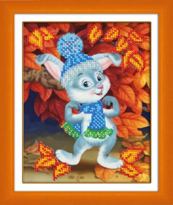 Набор для вышивания бисером Паутинка, Зайчишка 14х18 см