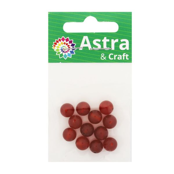 Бусины натуральный камень агат красный 8 мм, 12 шт в упак, Астра