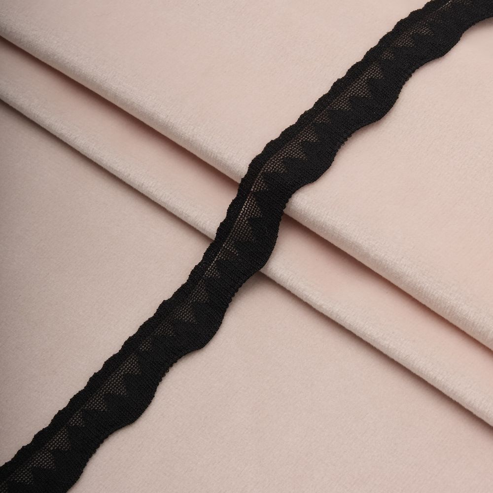 Кружево эластичное (стрейч) 15 мм / 22.86 метра, черный, 3AR2760