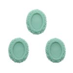 Основы для камей, зеленый вн.3,1х3,9/внутр.1,8х2,5 см, 3 шт, Vintage Line