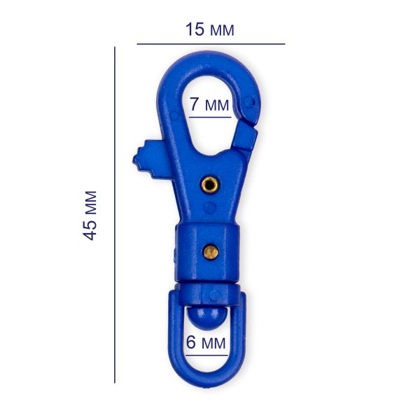 Карабин пластик 14 мм, 10 шт, №13 голубой, Gamma GHB004