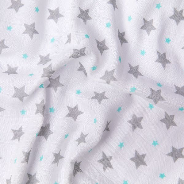 Ткань муслиновая 105 г/м², в нарезке 100х125 см, 21-звезды, Peppy