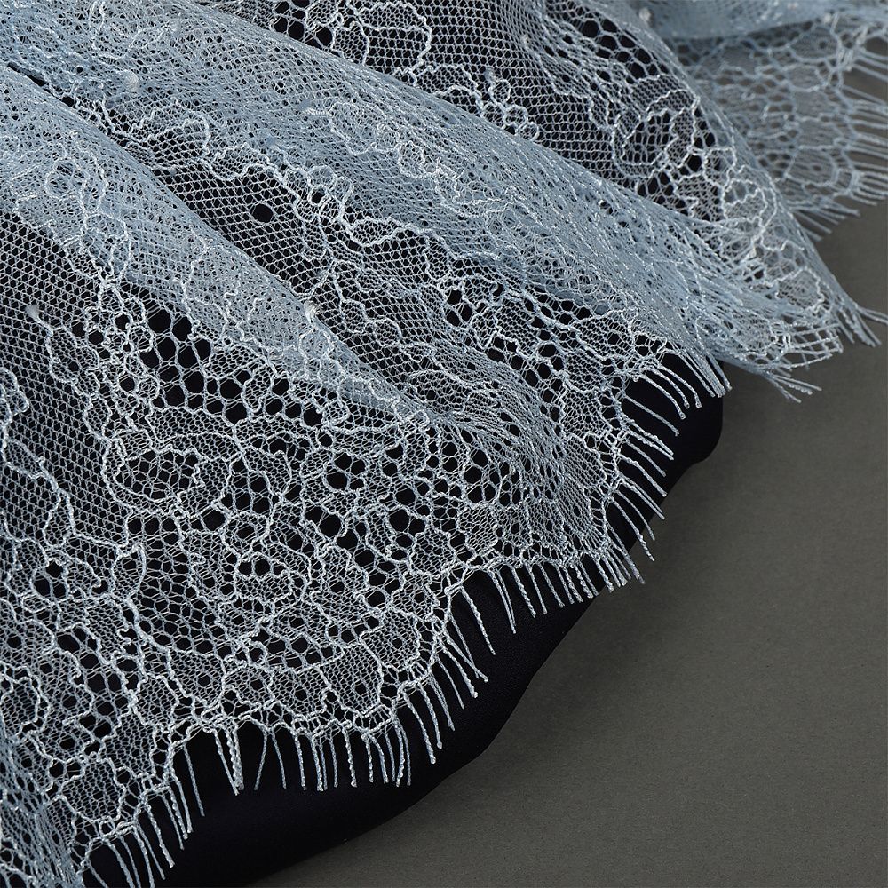 Кружево шантильи (реснички) диз. A88 шир.170мм цв.F183 голубой, 3 метра, Kruzhevo