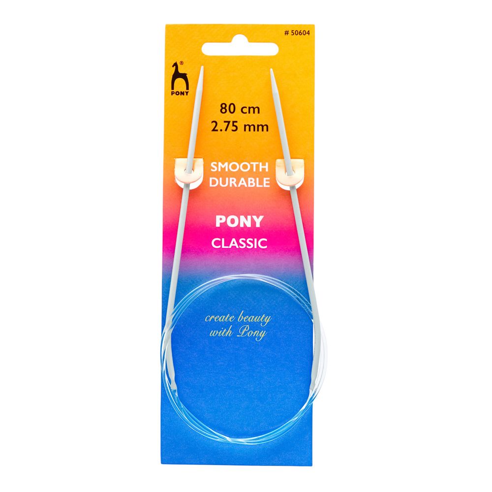 Спицы круговые Pony Classic ⌀2.75 мм, 80 см, алюминий, 50604