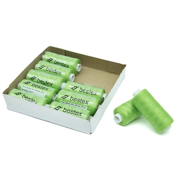 Нитки швейные бытовые Bestex 40/2, 365 м (400 ярд) / 10 кат., 131 лаймовый зеленый