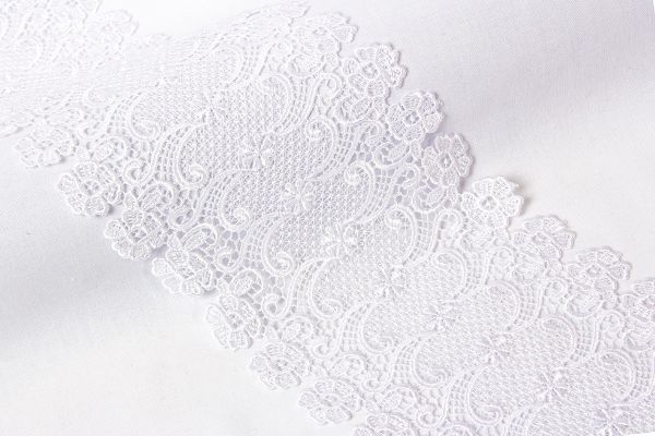 Кружево гипюр (плетёное) широкое 140 мм / 10 м, белый, Gamma GGM-14001