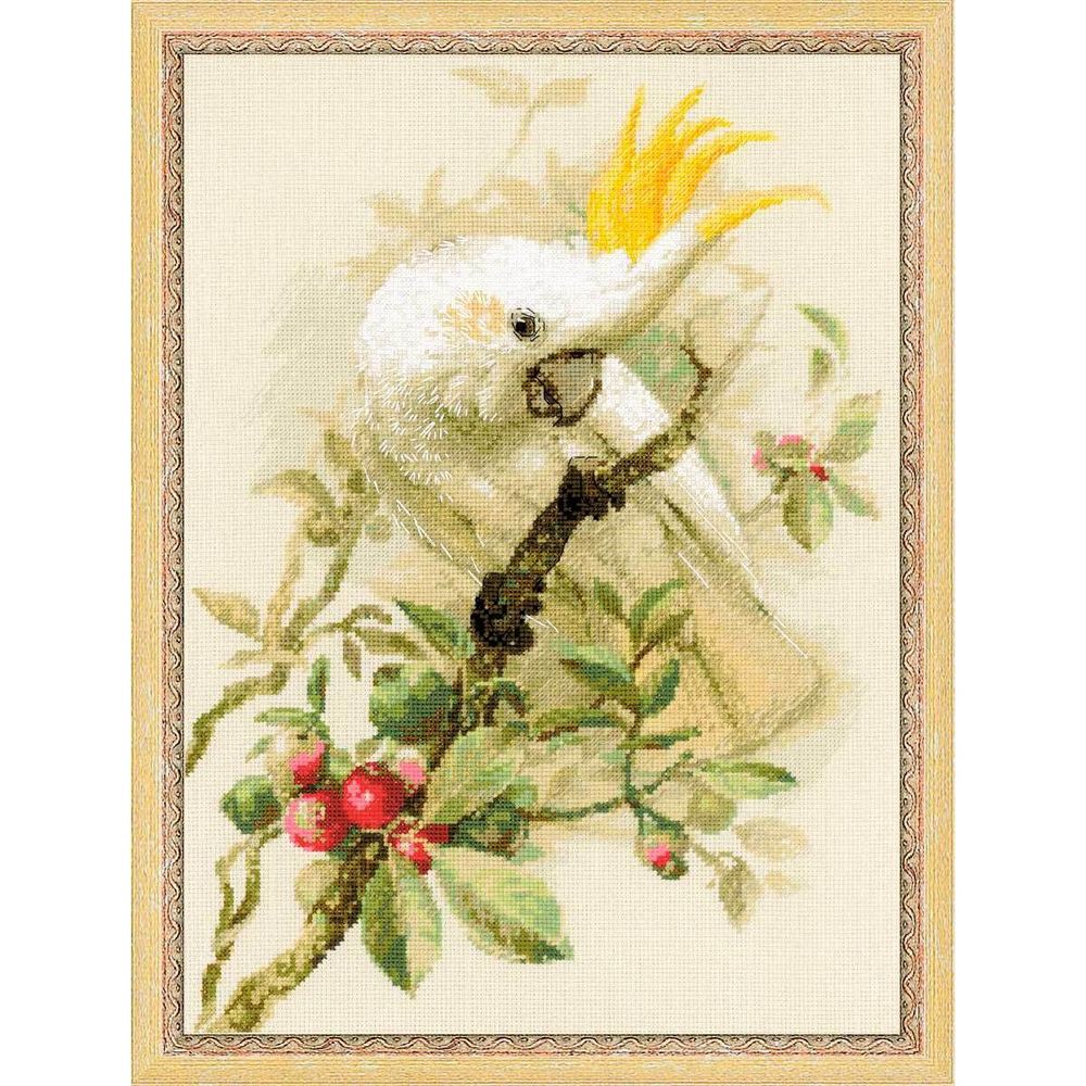 Набор для вышивания нитками Риолис, Белый какаду, 30х40 см