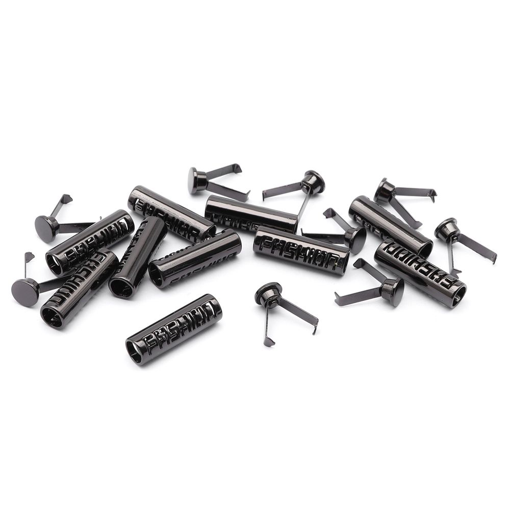 Наконечник для шнура металл лого Fashion 7х25 мм, чер.никель, 10 шт