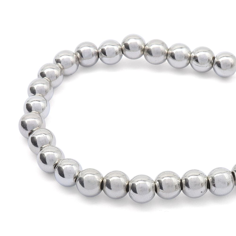 Бусины пластик под металл ⌀6 мм, 15гр (130±10 шт), Astra&Craft (MH.КР.06 серебро), MH.КР