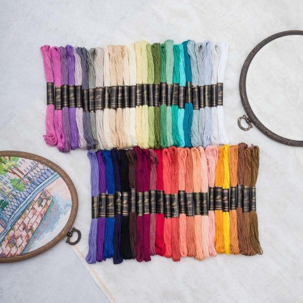 Набор хлопкового мулине №7, 50 цветов (50 шт по 8 метров), Bestex