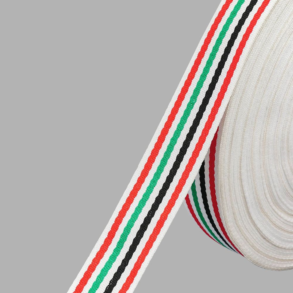 Тесьма лампасная 30 мм / 50 метров, 2-сторонняя, х/б, белый, 371