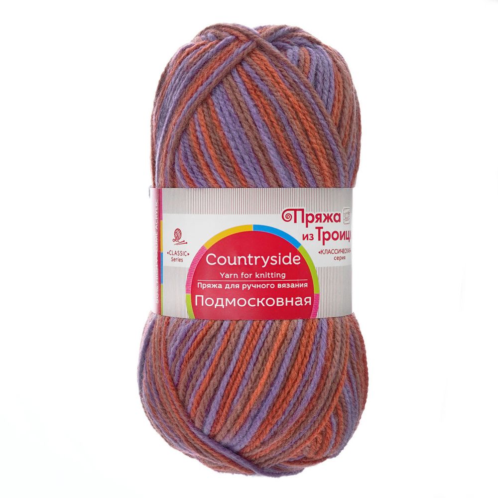 Пряжа Троицкая Подмосковная принт секционный / уп.10 мот. по 100 г, 250 м, 2608 секционный