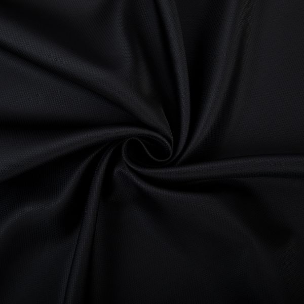 Ткань подкладочная (таффета) с рисунком 96 г/м², 100х145 см, 100 черный (мелкий рубчик), Gamma JTR