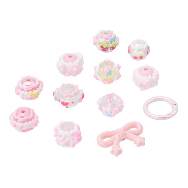 Бусины акриловые лэмпворк 16х20 мм, 12 шт, Astra&Craft (розовый)