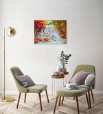 Алмазная (кристальная) мозаика Фрея, на подрамнике Водопад в лесу, 40х30 см