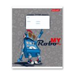 Тетрадь ученическая школьная A5+ 12 л. на скобе, 25 шт, клетка, 000355 Весёлые роботы, Светоч 12ТСКд5_1_3_1