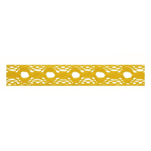 Кружево вязаное (тесьма) 16 мм / 22.8 м, 020 желтый, Gamma HVK-38